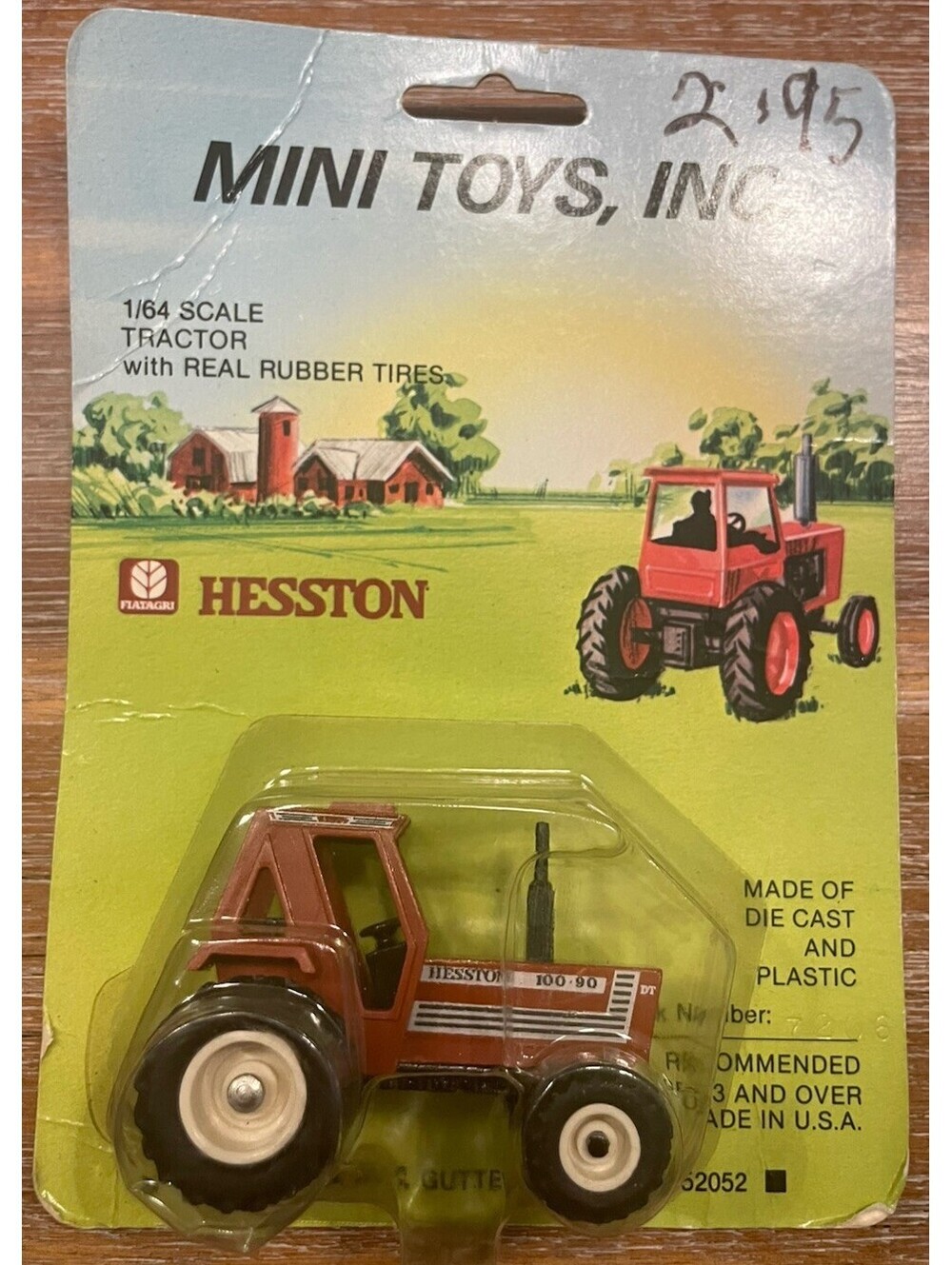 1980 Mini Toys Inc. 1/64 Hesston 1180 DT Turbo Tractor With Real Rubber Tires